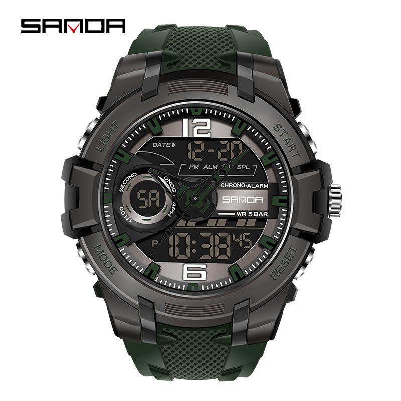 Sanda Watch Men'S Electronic Watch 6015 Youth Simple Waterproof Luminous Sports Men'S Tide