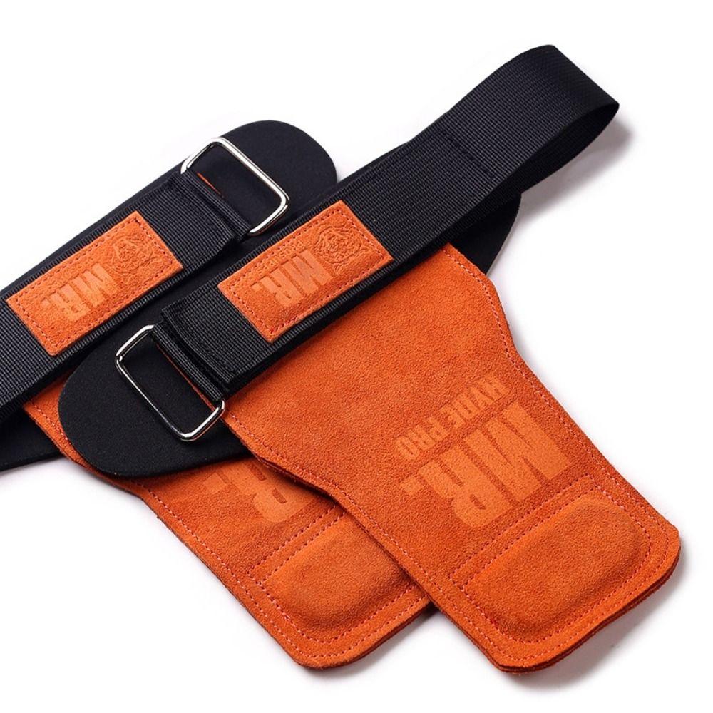 

1 Pair Thicken Fitness Power Straps Leather Deadlift Power Straps Gym/Fitness оранжевый