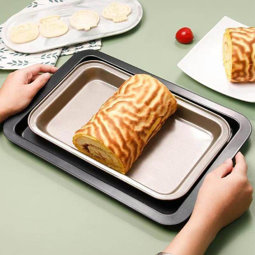 Non-Stick Rectangle Baking Pan 33cm/24cm Carbon Steel Baking Sheet Oven Tray for Biscuit Pie Pizza Roast Muffin Bread Bakeware