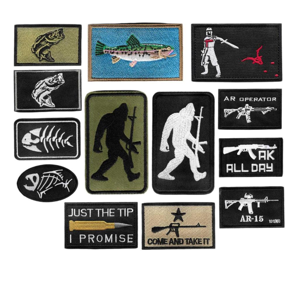 Bigfoot Embroidered Hook-and-Loop Cross-border Letter Cloth Patch Morale Armband & Fishbone Badge