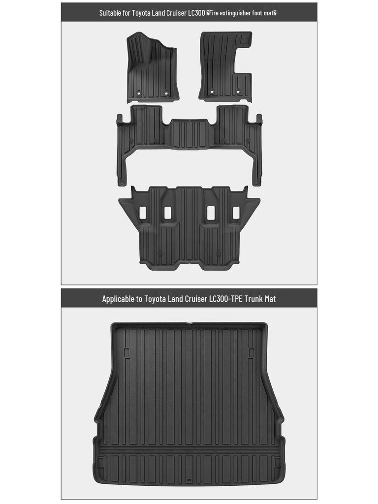 Custom-Fit TPE Floor Mats for Toyota Land Cruiser LC300 (2022 Model)