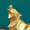 Cartoon Nordic Wolf Desktop Figurine Kawaii Geometry Animal Sculpture Wolf Resin Ornament  Bedroom