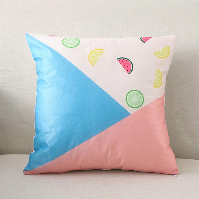 45x45cm Nordic Ins Cartoon Printing Square Pillowcase Living Room Sofa Office Seat Cushion Cover Home Decoration