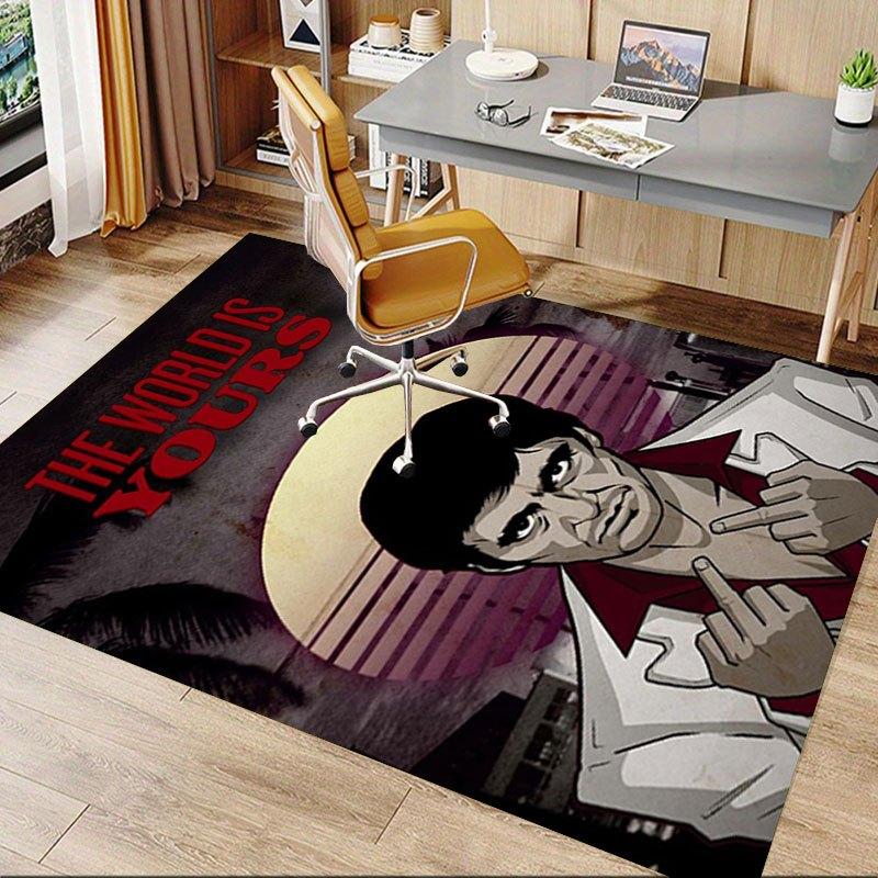 1 Stück Scarface Büroteppich Stuhlunterlage Weich, Bequem, Ganzjahres, Perfekt für Zuhause, Schlafzimmer oder Bürodekoration, Perfektes Geschenk für