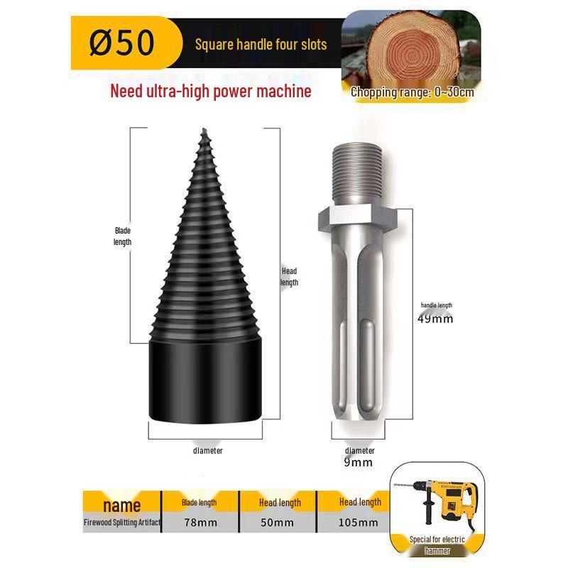 Electric Wood Splitting Cone Drill Bit for Firewood Cutting