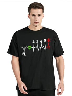Men Fashion T-Shirt Motorbike Heartbeat 1n23456 Unisex Tops Tees Cotton Fitness Tshirt Oversized T Shirt Streetwear Clothing
