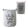 Laundry Basket Cotton Linen Foldable Round Dirty Clothes Storage Bag Folding Laundry Hamper for