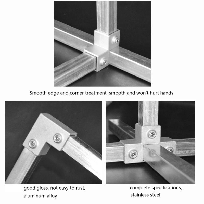 Multipurpose 25X25mm Square Tube Adapter Connector Accessories Aluminum Alloy 3 Way Elbow Pipe Fitting Easy To Install