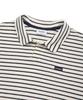 COVERNAT Terry Stripe Open Collar T-Shirt Navy