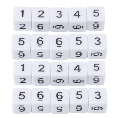 20 STÜCKE 16mm Sechsseitige Würfel mit Zahlen Kunststoff Multifunktions-Würfelwürfel für Brettspiel Spielzeug Bar Zuhause