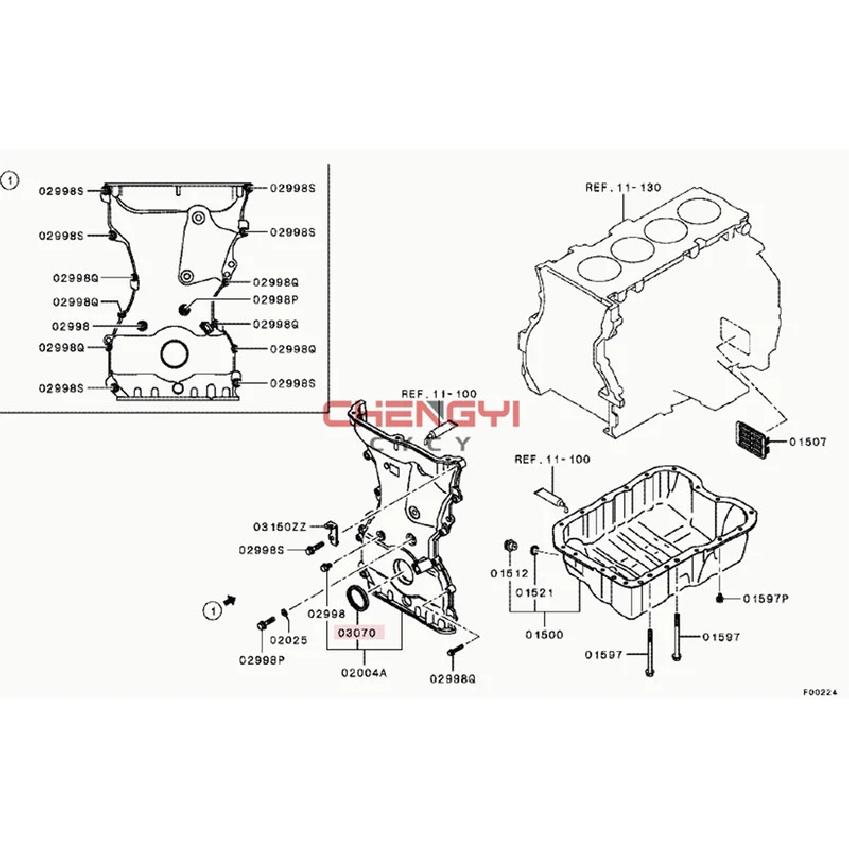 4B10 4B11 4B12 Engine Crankshaft Front Oil Seal Fit For Outlander CW4W CW5W GA2W VY4W 1052A149 1052B433 1052A809