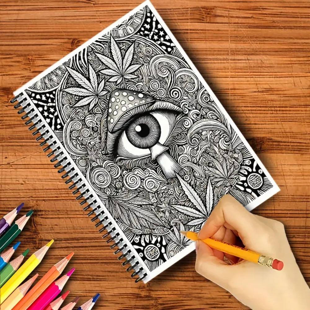 Psychedelisches Traum Malbuch für Erwachsene | Trippy Kunsttherapie Seiten | Stressabbau Kreatives Ausmalen
