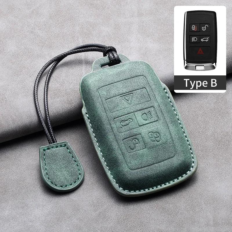 Leather Car Remote Key Case Cover for Land Rover Range Rover Sport Evoque Freelander Velar Discovery for Jaguar XE XJ XF Guitar