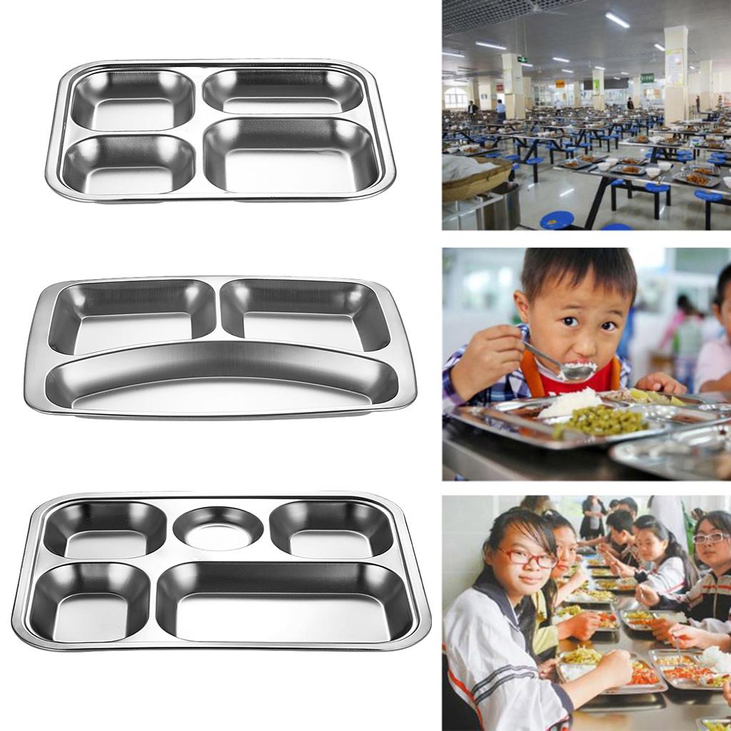 Divided Dinner Tray 3/4/5 Section School Canteen Food Storage Container for Indoor Outdoor Camping Food Tray