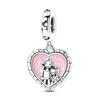 Mother's Day 925 Silver Charms Warm LOVE MOM Beads Pendant Fit Bracelet Diy Woman Jewelry