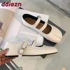 Fashion Fashion Buckle Strap Ladies Mary Janes Flats Shoes Soft Female Shallow Footwear Strange Toe Women Lolita Flats Shoes 2025 New