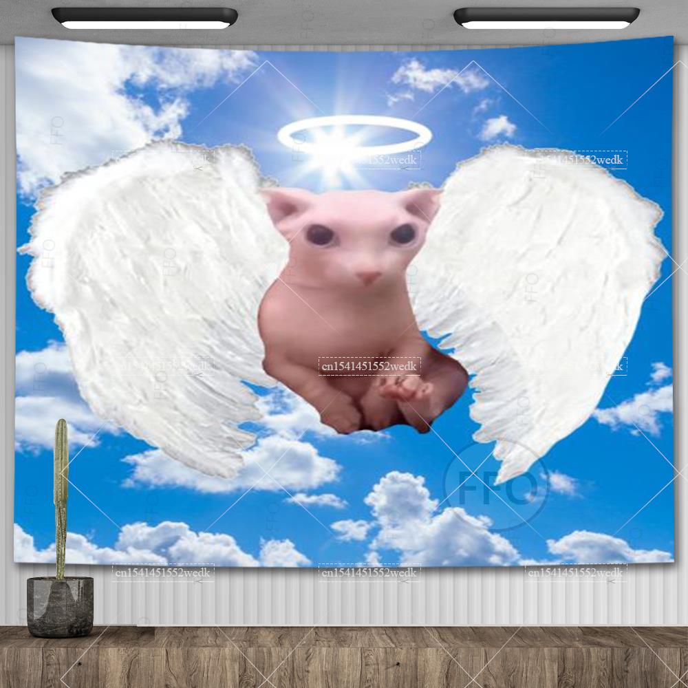 

Это мем «Бингус» Гобелен Настенный гобелен Kawaii Floppa Cat Гобелены Эстетическое украшение спальни Животные Гобелены Макраме 29x37in 74x94cm