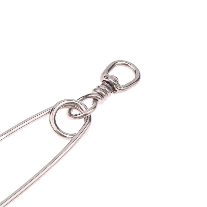 1Pc Stainless Steel Ring Tuna Fishing Clip Snap With Swivel Ring Connector For Spearfishing Long Line Fishing Accessories