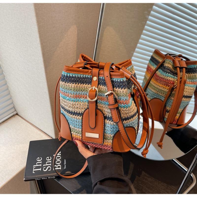 Casual Knitting Women's Shoulder Small Bag Women's Popular New Trendy Fashion Messenger Bucket Bag