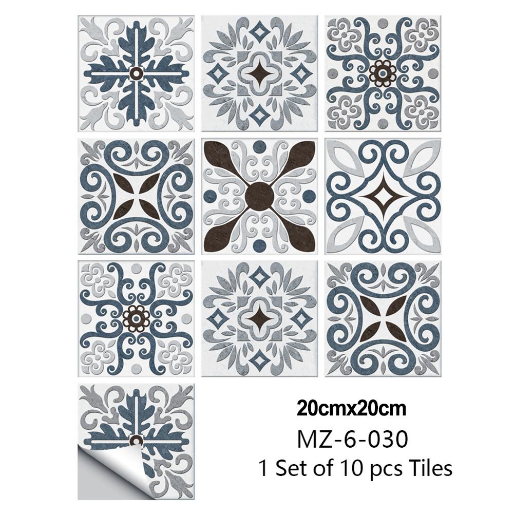 10PCS Mosaic Tile Stickers Stick Bathroom Kitchen Home Wall Floor Self-adhesive Waterproof Wallpapers For Home Bathroom Decor