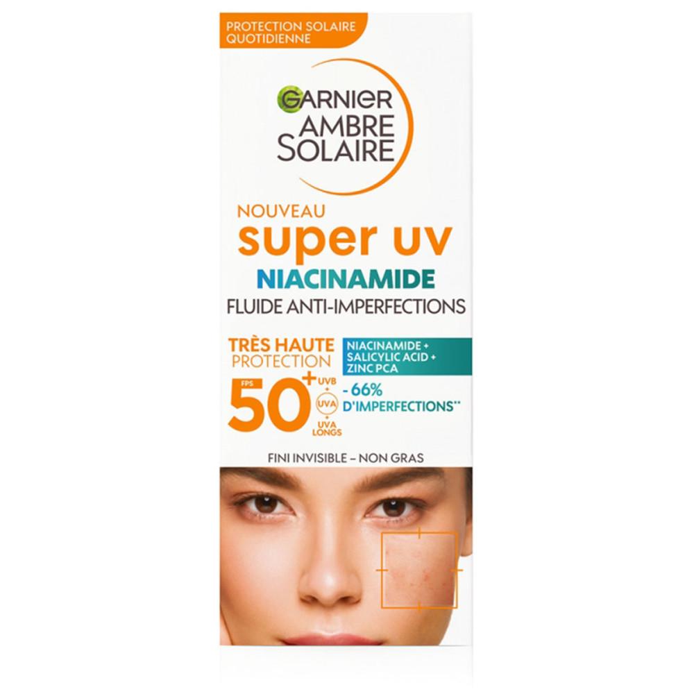 Garnier - Fluide Anti-Imperfections Super UV Niacinamide Ambre Solaire SPF 50+ - 