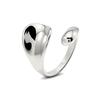Women's Simple Stainless Steel Shiny Crooked Crisscrossed High Polish Geometric Punk Opening Ring Fashion Lady Jewelry