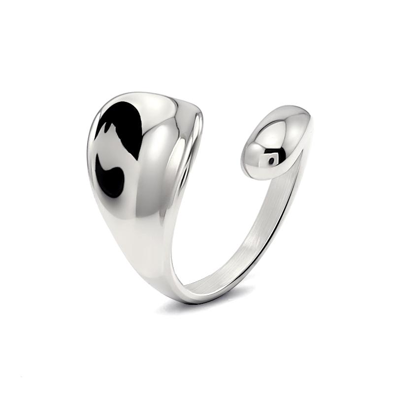 

Women s Simple Stainless Steel Shiny Crooked Crisscrossed High Polish Geometric Punk Opening Ring Fashion Lady Jewelry 7