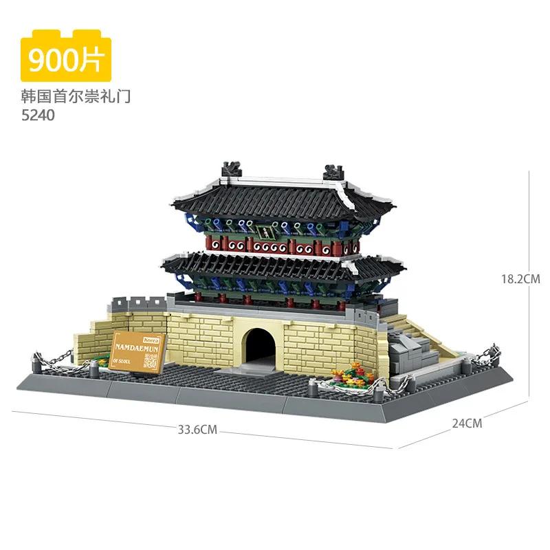 World Famous Building Block Creative City Museum Pyramid Architecture Church Villa  Tower Model DIY Bricks Toy for Kids Boy Gift
