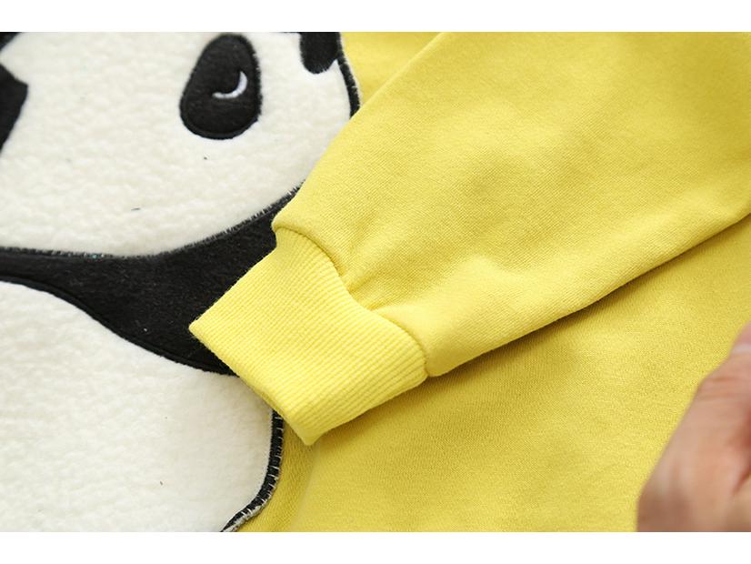 Autumn Girls' Korean Appliqué Panda Sweatshirt Two-Piece Set