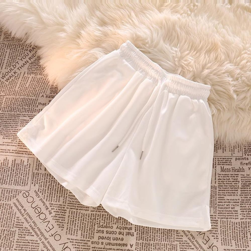 Women's Elastic Waist Drawstring Shorts Loose Fit Casual Sweatshorts Soft Polyester Summer Lounge Shorts