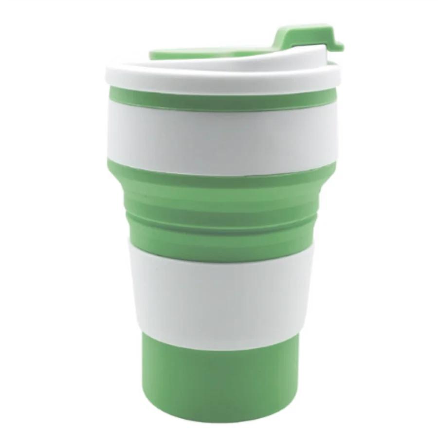 350ML Food-Grade Silicone Folding Cup, With Lid, Reusable Portable Coffee Cup, Hot Drink ,Suitable For Travel And Camping