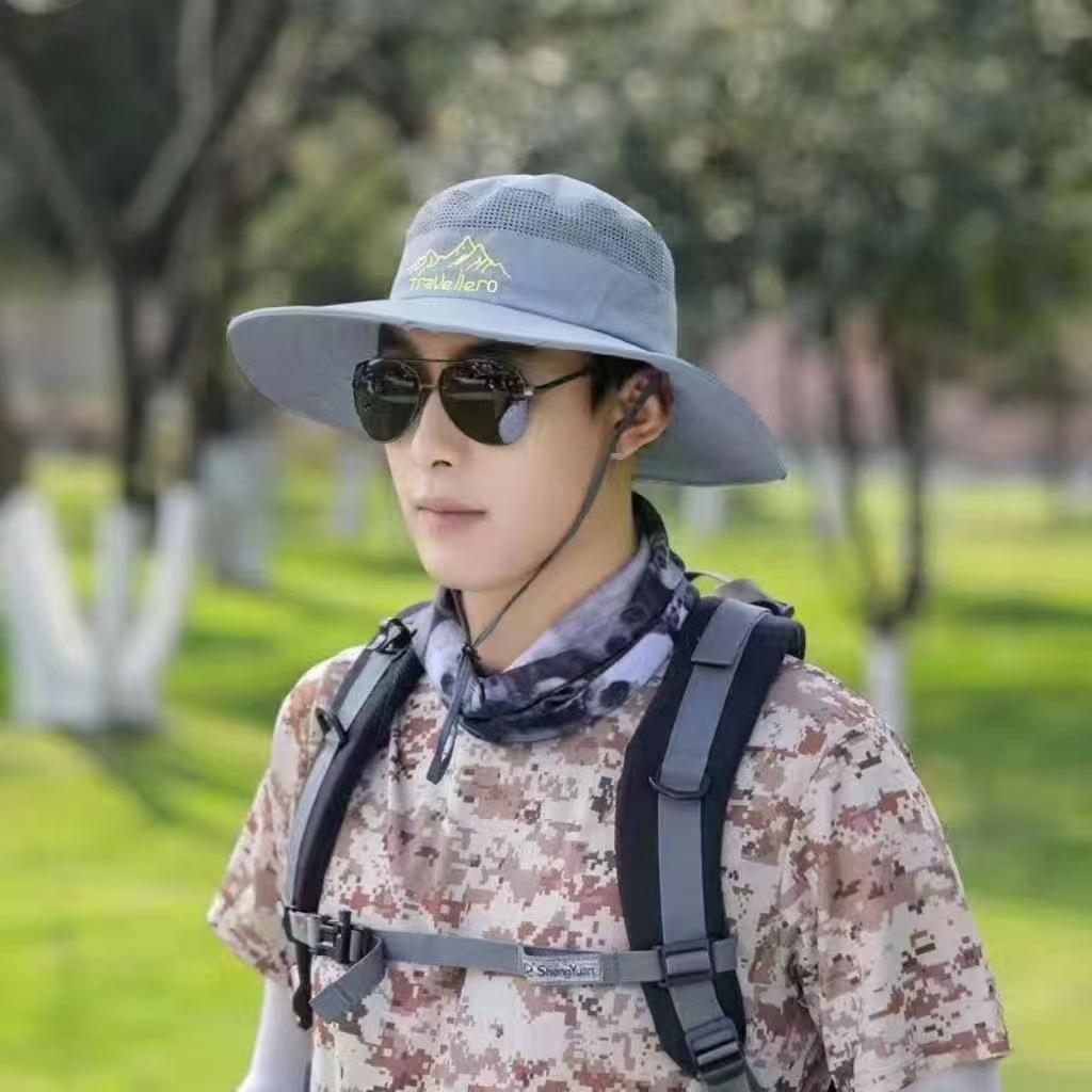 Summer and Autumn Outdoor Cowboy Hat Men's and Women's Hats Climbing Bucket Hat Sun Protection Hat Fishing Mountaineering Sun Hat Hiking Sun Hat