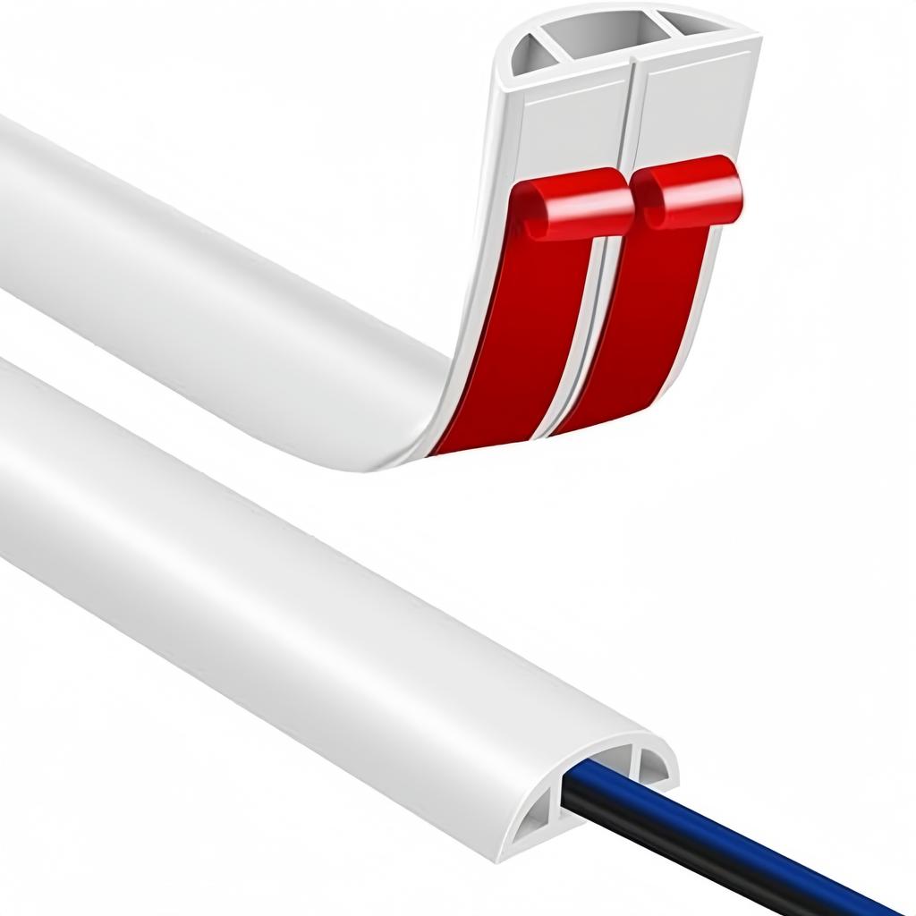1PC 1mx2cm/3cm/4cm White Flexible Floor Cable Cover Self-Adhesive Wall Cord Hider Wire Duct Duct Slot Cable Manage Wall Cover
