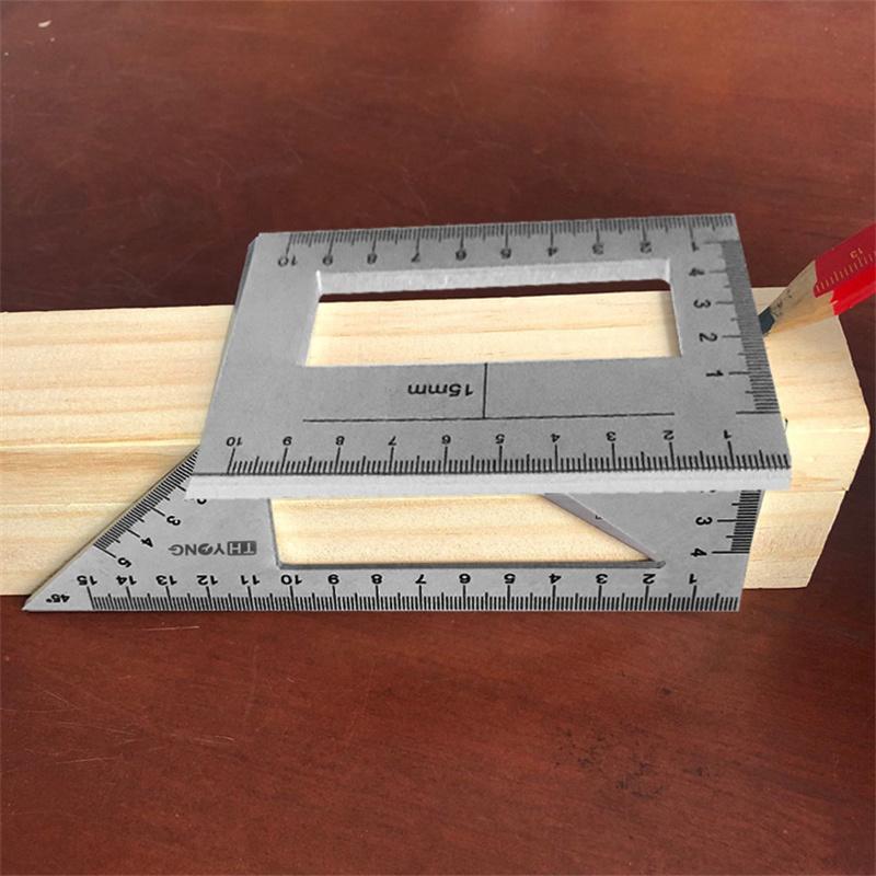Multifunctional Square 45/90 Degree Gauge Angle Ruler Aluminum Alloy Woodworking Scribing Mark Line Gauge Measuring Tools