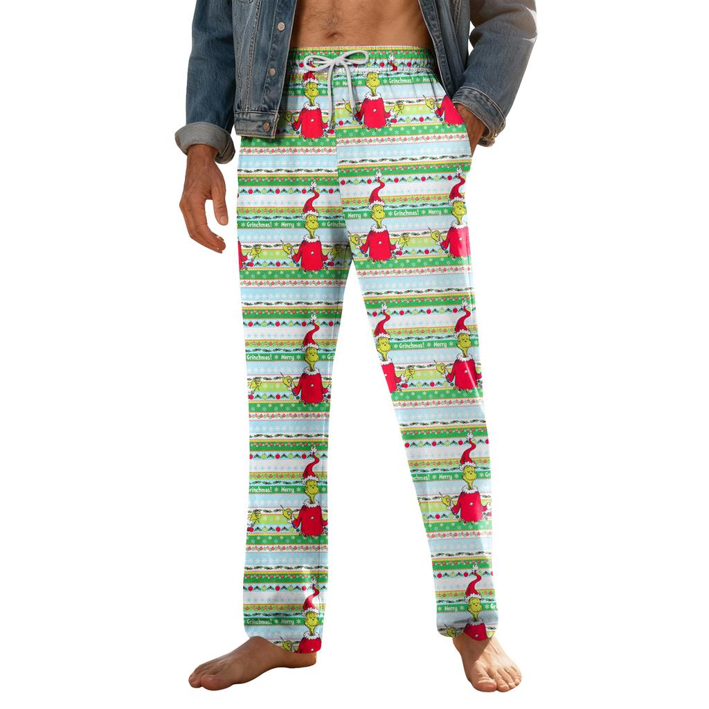 Men's Home Soft Pajama Pants Drawstring With Pockets Casual Sports Pants