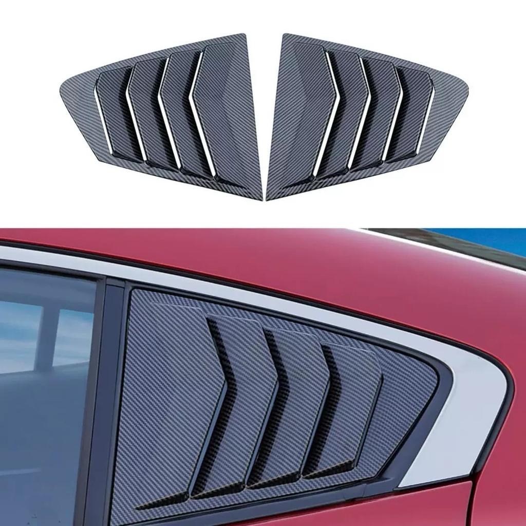 For Mazda 3 Axela Sedan 2020 2021 2022 Car Rear Louver Window Side Shutter Cover Trim Sticker Vent Scoop ABS Carbon Fiber