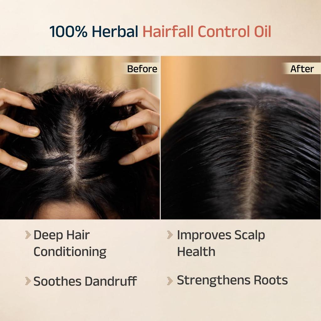 Vedix Keshamrut Herbs Infused Ayurvedic Hair Oil With Bhringraj, Amla & Rosemary I Control Hair Fall & Boost Hair Growth I 16+ Whole Herbs, Leave