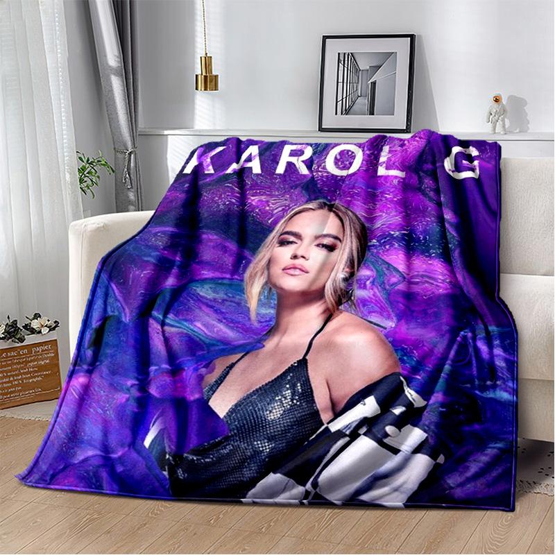 3D Baskı Karol G Singer HD Battaniye, Yumuşak Atmak Battaniye Ev Yatak Odası Yatak Kanepe Piknik Seyahat Ofis Dinlenme Kapak Battaniye Çocuklar için