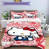 3Pcs Hello Kitty Adventure Bedding Set Soft Fabric Duvet Cover Pillowcases Home Christmas Xmas Halloween Gift 1 Duvet Cover 2 Pillowcase En110