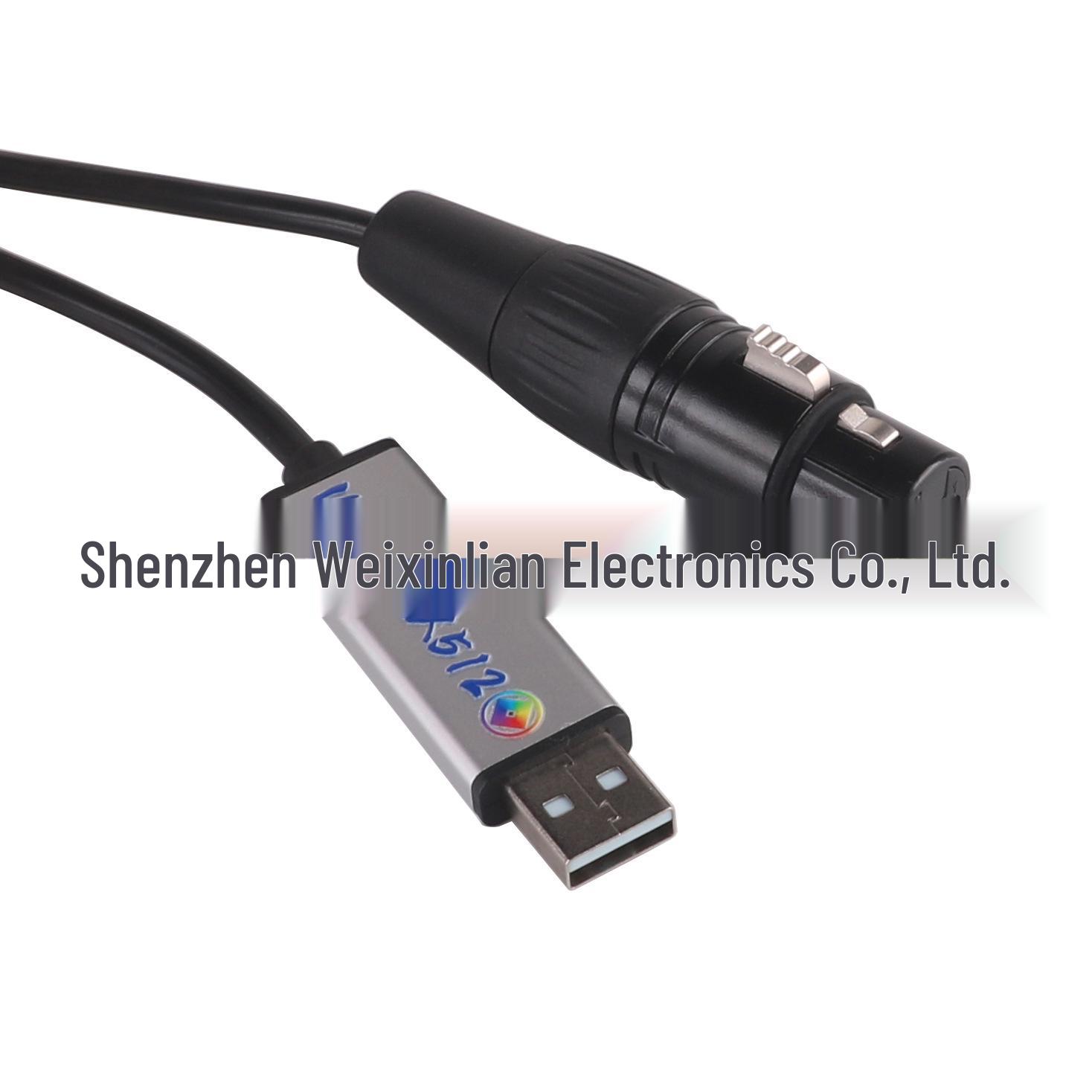 

USB до DMX512 Адаптер для Програмного Забезпечення Керування Світлом Сцени 1.8 meters чорний