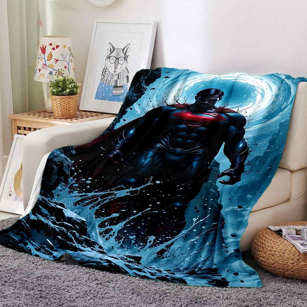 

1pc Superman hero Flannel Blanket Soft Warm Throw for Home, Office, Travel, All-Season Cozy Bedding Gift L1396 80cmx120cm(31inx47in)