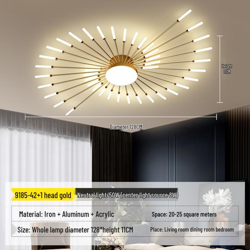 Nordic Fireworks Rotating LED Ceiling Light - High-End Living Room and Bedroom Lighting