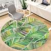 1pc Palm Leaves Pattern Office Round Area Rug,  Mat Suitable For Office, Under Office Chairs Bedroom Living Room Home Decor, Room Deco