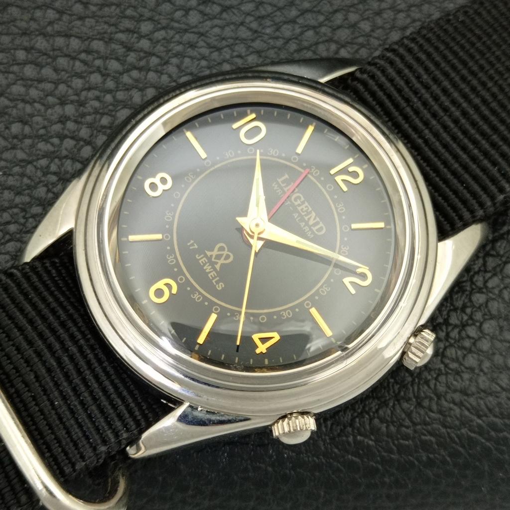 VINTAGE LEGEND MANUELL AUFZIEHBAR SCHWEIZER HERREN ÜBERHOLTE WEckerUHR a707517-1