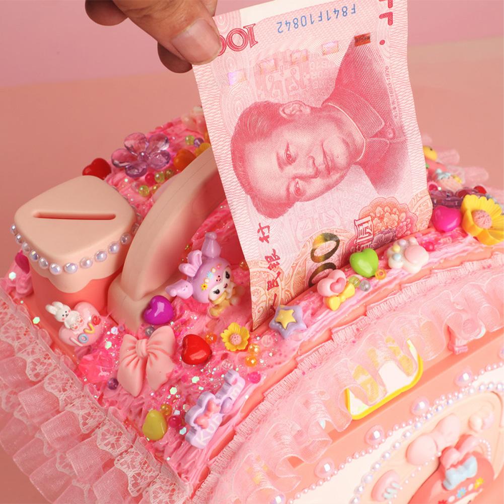 Kids Cartoon Piggy Bank Cute Candy House DIY Money Bank Handheld Treasure Chest Gifts For Girls Boys