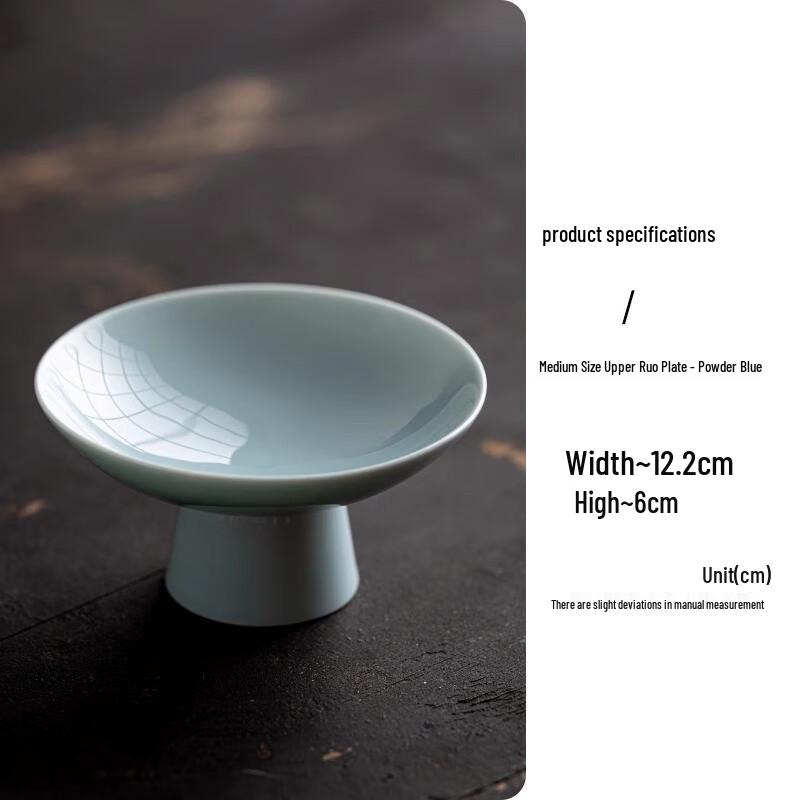 Chinese Ceramic High-Footed Snack Plate