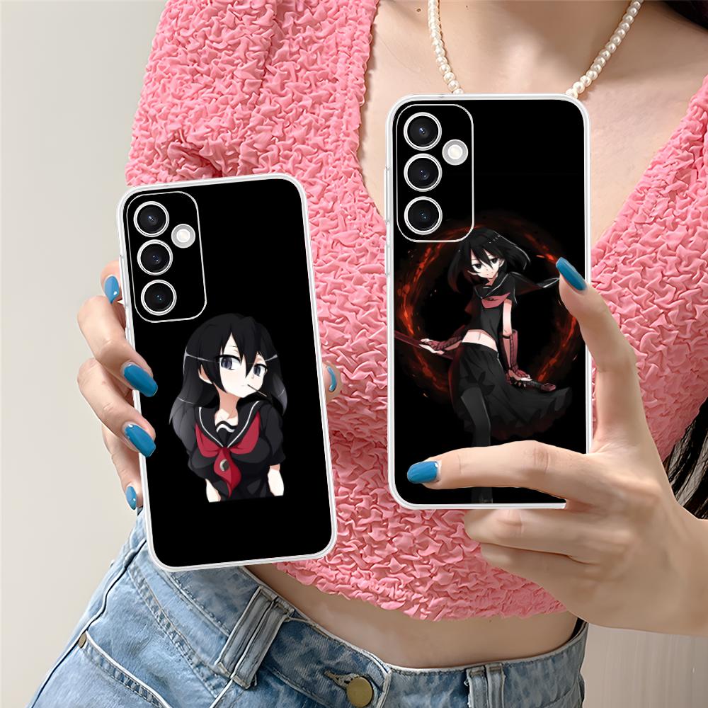 Akame Kurome Clear Mobile Phone Case for Samsung Galaxy S25 S24 S23 S22 S21Plus FE Ultra Colorful Cover
