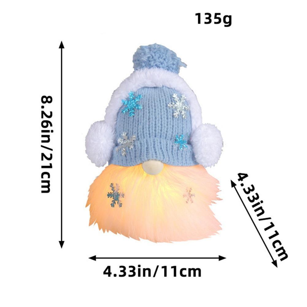 Schlitten Gesichtsloser Zwerg Puppe Ski 2024 Weihnachts-Gnom Puppe mit LED-Licht Elf Weihnachts-Gnom Gesichtsloser Puppe Heimdekorativ