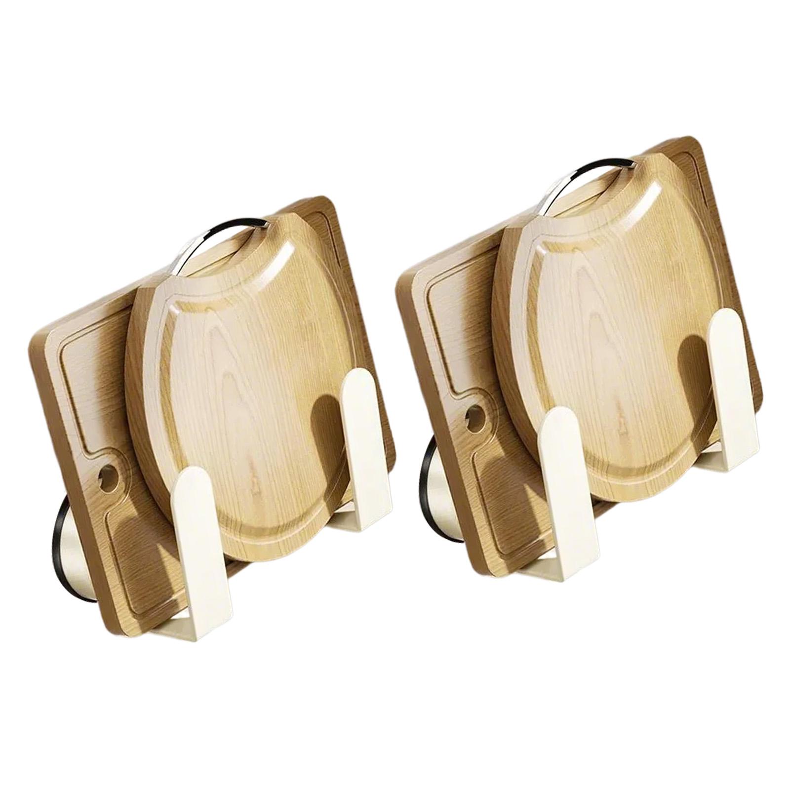 

Упаковка из 2 крепких держателей для крышек кастрюль с клеем для настенного монтажа на кухнях и в ванных комнатах, экономящие пространство конструкции 2