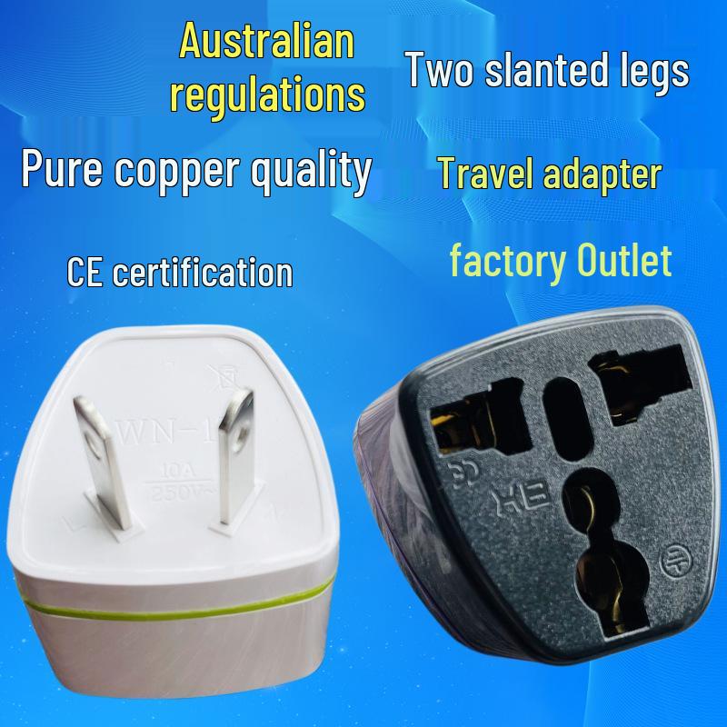 Eco-Friendly Copper Australian Travel Adapter: Figure-8 Slanted Pin Conversion Plug White